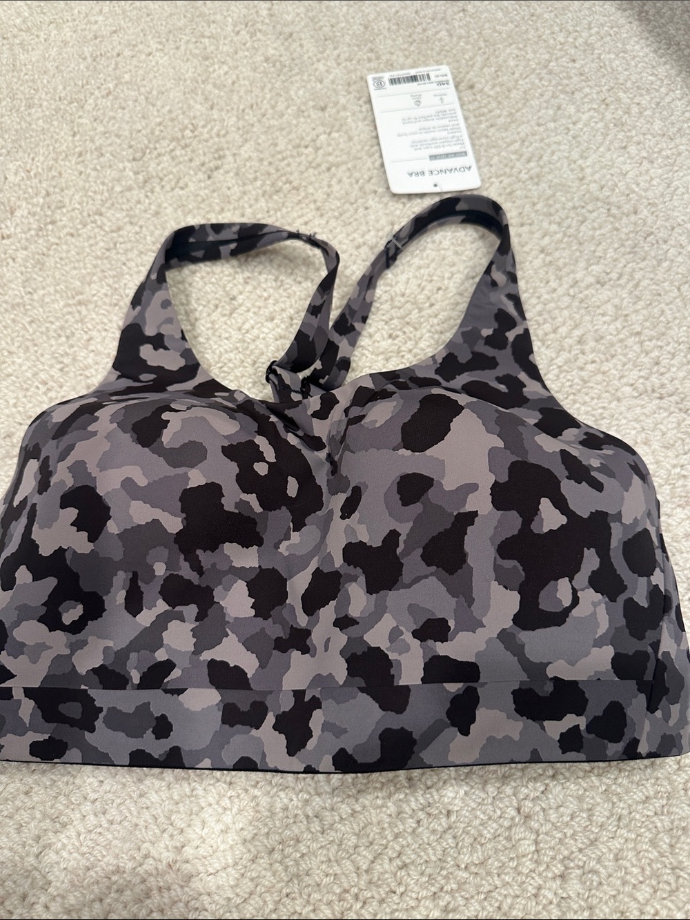 Athleta Gray & Black Camo Sports Bra